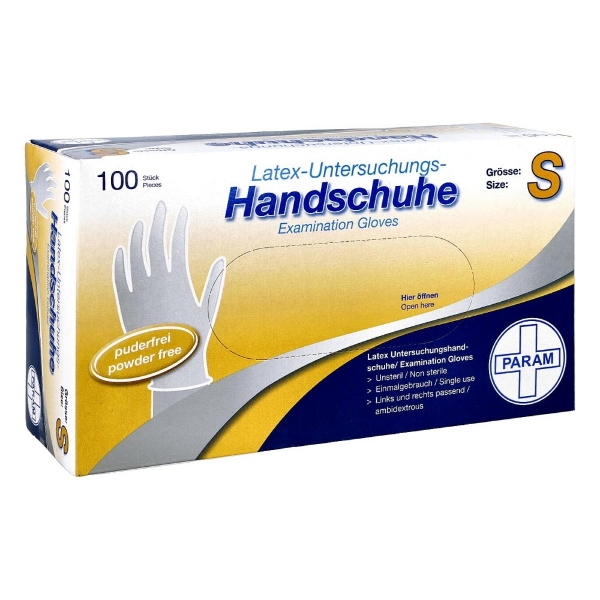 Bild von Handschuhe Einmal Latex Puderfrei S (100 stk)