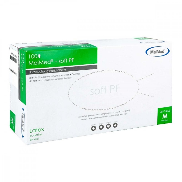 Bild von Handschuhe Einmal Latex Puderfrei M (100 stk)